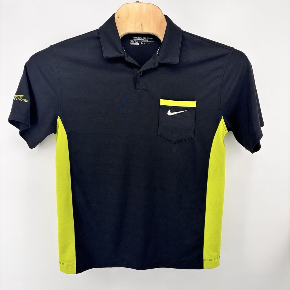 Nike Golf Tour Performance Dri-FIT Polo Men's M Black Volt 585821-010